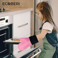 thumbnail image 2 of Ecoberi Pink Silicone Oven Mitts and Pot Holder Set, 3 Count, 2 of 6