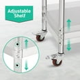thumbnail image 5 of Stainless Steel Work Table, Food Prep Stainless Steel Table, Metal Table Cart Worktable with Caster Wheel, Commercial Workstation for Kitchen Restaurant Garage, Silver, 5 of 9
