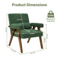 thumbnail image 5 of Mid Century Modern Chair, Neche Sherpa Arm Accent Chair with Pillow&Upholstered, Solid Wood Frame Reading Chair for Living Room, Bedroom - Green, 5 of 6