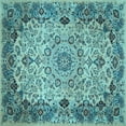 thumbnail image 1 of Ahgly Company Indoor Square Medallion Light Blue Traditional Area Rugs, 3' Square, 1 of 4
