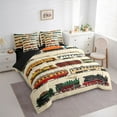 thumbnail image 3 of jejeloiu Train Steam Engine 7-Piece Twin Bedding Sets,Western Train Transportation Bedding Comforter Set,Brown Orange Red Sheet Sets For Teens,Ultra Soft Home Decor Reversible, 3 of 8