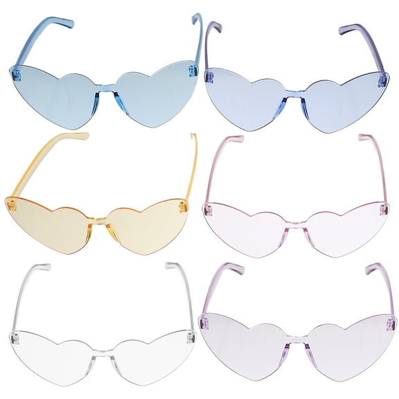 GOOHOCHY Heart Shaped Sunglasses for Women Assorted Color PC Material Fashionable Lightweight Perfect for Decoration and Parties