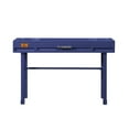 thumbnail image 3 of Industrial Style Metal and Wood 1 Drawer Vanity Desk Blue - Saltoro Sherpi, 3 of 5