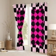 thumbnail image 3 of Manfei Female Men Minimalist Plaid Grid Black Out Curtains,Vintage Aesthetic Curtains Pack of 2 (42x63 Each),Mid Century Geometric Bedroom Curtains,Microfiber Bedroom Decor, 3 of 6