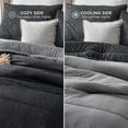 thumbnail image 3 of Queen Comforter Set - Cooling and Warm Bed Set, Charcoal Black Reversible Bedding for All Season, 3 of 6