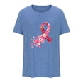 thumbnail image 5 of IROINNID Discount Breast Cancer T-Shirt for Women Pink Ribbon Loose Summer Loose Print Round-Neck T-Shirt Short Sleeve Blouse,Blue, 5 of 5