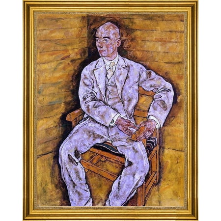 Egon Schiele Portrait of Victor Ritter von Bauer - 18" x 24" Framed Premium Canvas Print