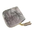 thumbnail image 4 of Estuche organizador de joyas de viaje pequeño, con cadena de terciopelo, para guardar collares y baratijas. Gris plata, 4 of 8