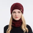 thumbnail image 5 of Fgnfyis Winter Knit Hat and Scarf Set Wool Blend Warm Neck Protection Two Piece Accessory Wine, 5 of 5