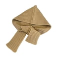 thumbnail image 4 of Pasamontañas de invierno, gorro, calentador de cuello, bufanda con capucha para mujer, para caminar en invierno Caqui, 4 of 7