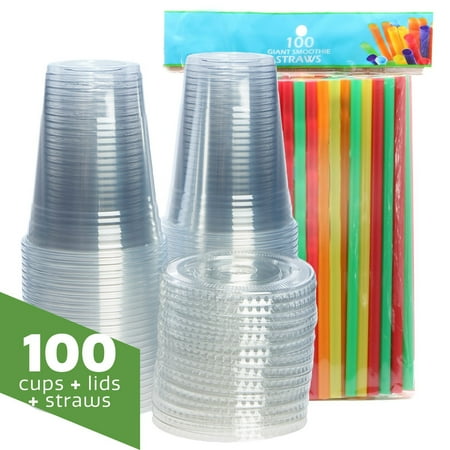 lids cups clear plastic straws comfy compatible oz package crystal flat
