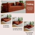 thumbnail image 6 of CHORRO Convertible Sleeper Sofa Bed,Compressed Floor Boneless Couch,Modular Modern Corduroy Sofa for Living Room Bedroom,Easy Assembly(Orange)78.8'', 6 of 10
