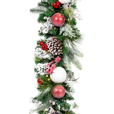Village Lighting 9 ft. Pre-Lit LED Garland - Frosted Wonderland
