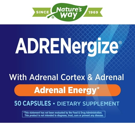 Nature's Way ADRENergize, With Cortex & Whole Adrenal, 50 Capsules