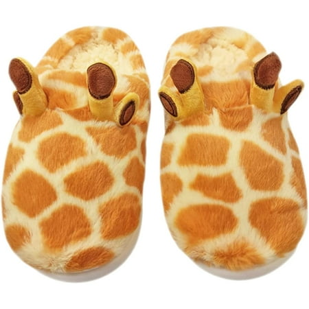 

QWZNDZGR Cartoon Giraffe Cotton Slippers Winter Indoor Outdoor Slippers for Women