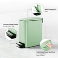 thumbnail image 3 of Cesun 1.6 Gallon Small Bathroom Trash Can, Stainless Steel Garbage Bin with Lid, Matte Green, 3 of 8