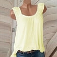 thumbnail image 2 of Camiseta sin espalda Camisetas sin mangas para mujer, chaleco con estampado floral oscilante, camisetas de cuello redondo, blusas informales sin mangas (Yellow, XL), 2 of 3