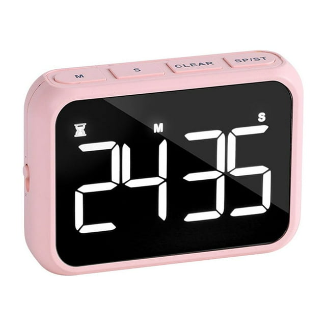 tamizeot Digital Timer Kitchen Cooking LED Count Up Alarm Electronic Baking Sports Luminous Hanging Classroom Pink