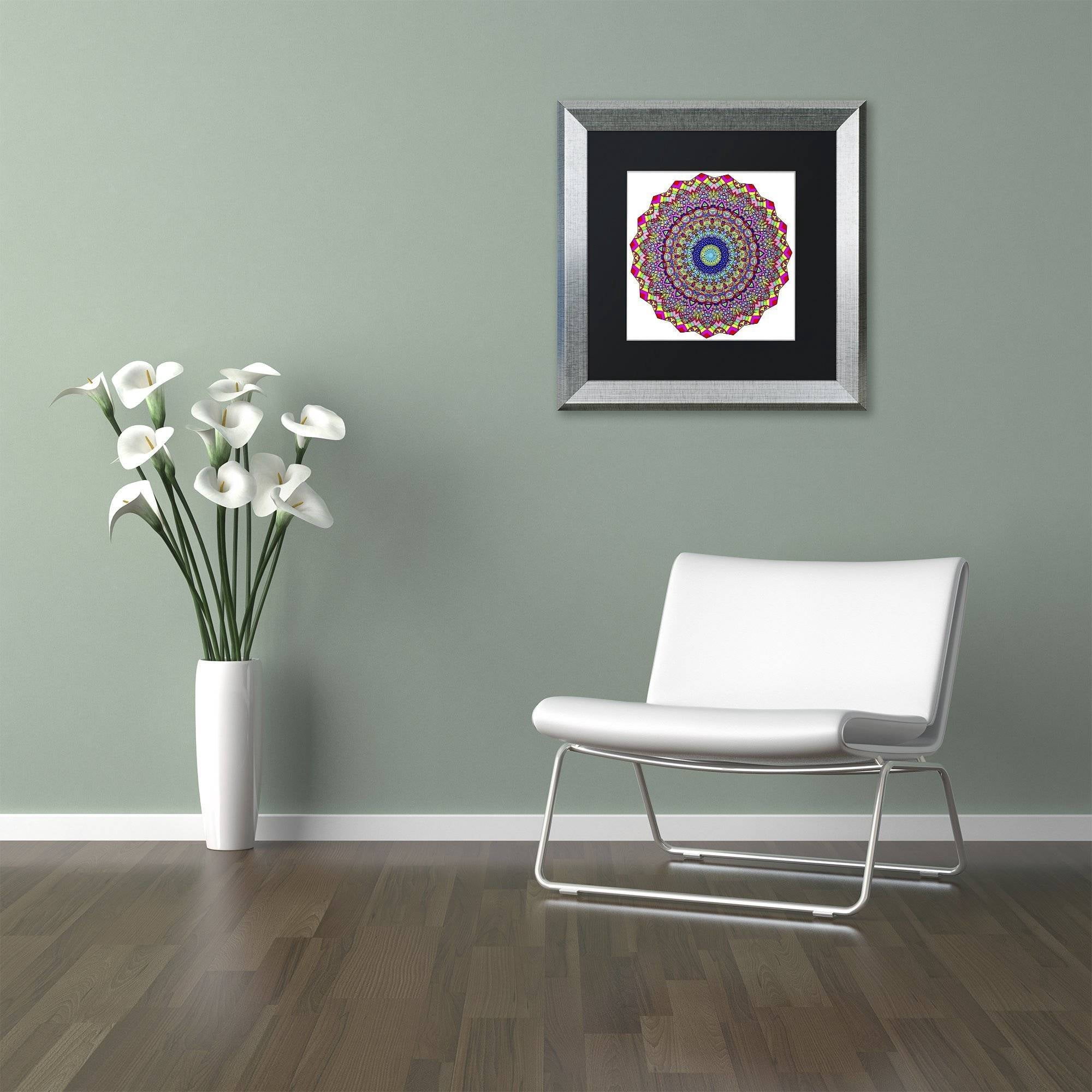 Trademark Fine Art "Kisses Mandala in Red" Canvas Art by Kathy G. Ahrens, Black Matte, Silver Frame