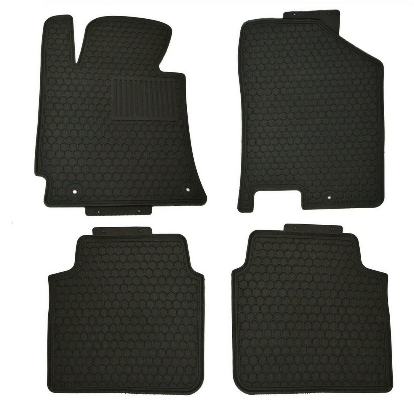 Car Mats For Hyundai ix35 Tailored Fit Black Rubber Floor Set 4 Pieces Anti-Slip Heavy-Duty & Waterproof