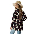 thumbnail image 3 of SCRAWLGOD Daisy Heart Women Long Cardigans Lightweight Sweaters for Women Open Front Long Sleeve Sweater Jacket for Women Trendy Stretchable Ladies Cardigan Sweatshirts Size L for School, 3 of 7