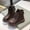 C_ Brown, variant on Mwjwdo Girls Mid Calf Boots Fashionable Casual Artificial Leather Comfortable Non-Slip Warm Booties Great for Fall and Winter Stylish Children's Footwear Brown 32