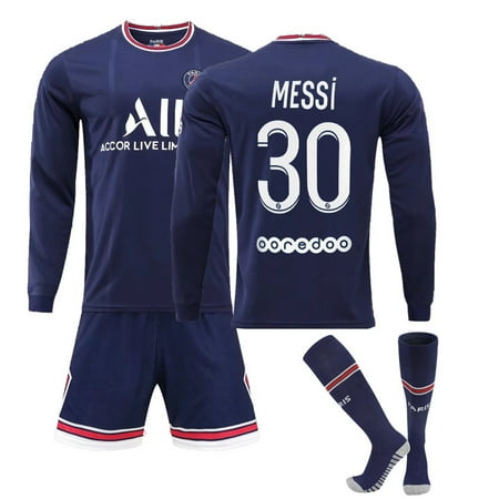 2021/22 PSG Home Long sleeve Jersey NO.30 MESSI Sportswear Soccer Football Set