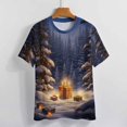 thumbnail image 3 of Christmas Snowman Snow House T Shirts Basic T-Shirt Short Sleeve Ladies Tee Shirt Summer Graphic Clothing, 3 of 6