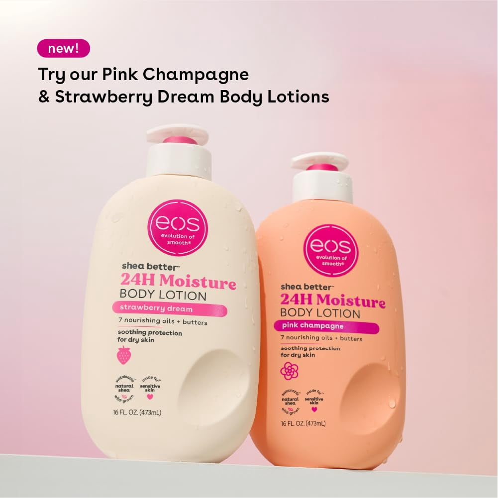 eos Shea Better Body Lotion- Jasmine Peach, Soothes Dry Skin, 16 fl oz (2 Pack)