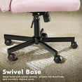 thumbnail image 4 of YSNW Criss Corss Chair with Wheels,Fabric Padded Armless Wide Office Desk Chairs,120° Rocking Swivel Mid Back Computer Task Vanity Chair for Home Office, Small Space(Pink), 4 of 10
