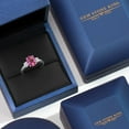 thumbnail image 5 of Gem Stone King 925 Sterling Silver Pink Mystic Topaz and Lab Grown Diamond Engagement Ring for Women | 2.74 Cttw | Oval 9X7MM | Gemstone November Birthstone | Size 7, 5 of 6