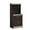 Chocolate-Grey, variant on Hodedah 54" Tall Open Shelves 2-Door 1-Drawer Wooden Kitchen Cabinet in Cherry