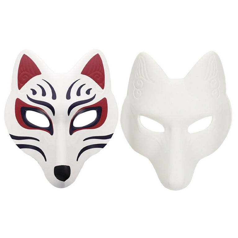 2Pcs DIY Masquerade Masks Party Blank Masks Fox Painting Blank Masks Cute  Masquerade Mask 