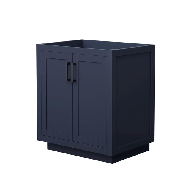 Wyndham Collection Miranda 30" No-Sink Wood Single Bathroom Vanity in Dark Blue