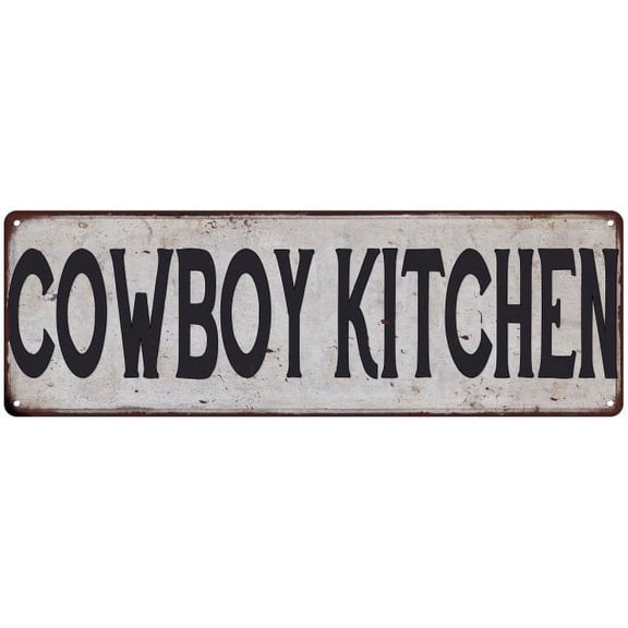 COWBOY KITCHEN Vintage Look Rustic 6x18 Metal Sign Chic Retro 206180035142