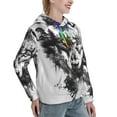 thumbnail image 6 of Uemuo Majestic Wolf Landscape Pattern Women's Hoodie with Eye-catching Drawstrings- Casual Pullover Hoodie with Kangaroo Pocket, Stylish Hooded Sweatshirt-Large, 6 of 7