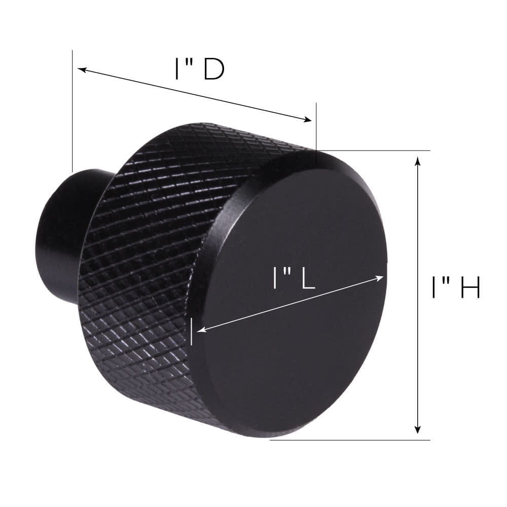Design House Porter 5-Pack Contemporary 1" Round Cabinet Knobs, Matte Black