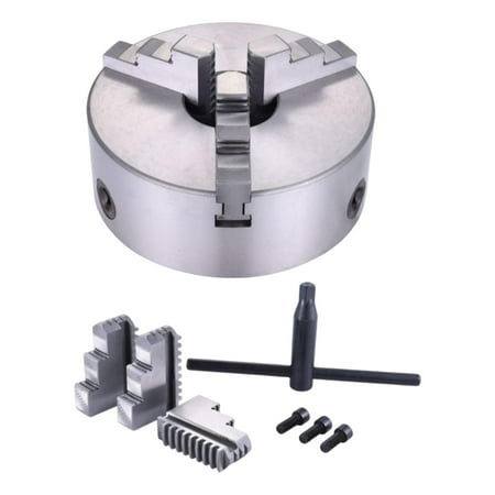 

Lathe Chuck 100 mm 3 Jaw Self Centering with Two Sets of Jaws Hardened Steel Accessories Premium for Milling Machines Spare Parts Durable
