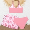 thumbnail image 4 of kpoplk Girls Swimsuit 3PCS Bikini Sets,Adjustable Shoulder Strap Bathing Suits 5-14Y Girls' Swimwear with Cover Up Skirt(Pink,11-12 Y), 4 of 4