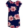 thumbnail image 2 of Charlotte Russe Women's Bodycon Pink Floral Navy Blue Dress (Medium), 2 of 4