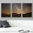 thumbnail image 3 of wall26 - 3 Piece Framed Canvas Wall Art - Milky Way Over The Desert of Bardenas, Spain - Modern Home Art Stretched and Framed Ready to Hang - 24"x36"x3 WHITE, 3 of 5