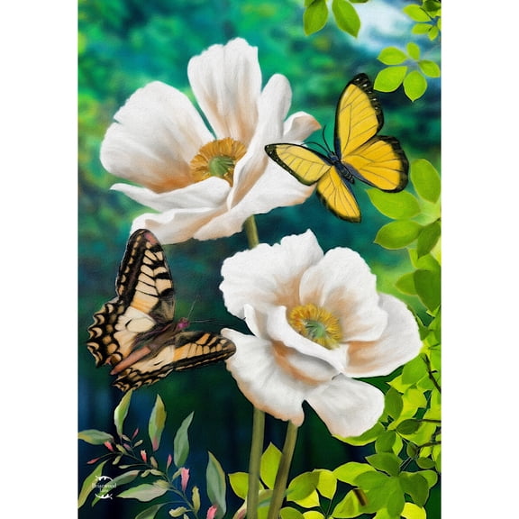 Briarwood Lane Spring Garden Flag 12x18 For Outdoor Butterflies and Poppies For Spring Garden Flag Flags For Outside