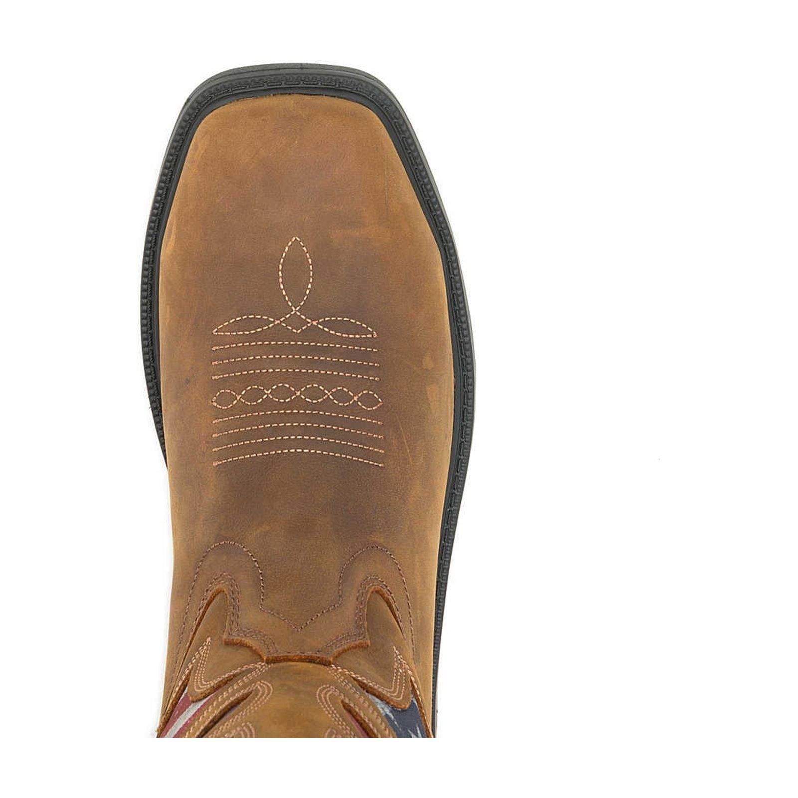Wolverine Men's Rancher Pull-On American Flag Steel-Toe Wellington Work Boots