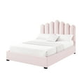 thumbnail image 3 of Inspired Home Annastasia Velvet Full Platform Bed with Lift Mechanism, Blush, 3 of 8