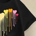 thumbnail image 4 of Acaics Girls Printed T-Shirt, Sizes 2–12, Soft Cotton Crew Neck Rainbow Dripping Heart Graphic Casual Short Sleeve Tops For Little Kids Daily Playwear, 4 of 5