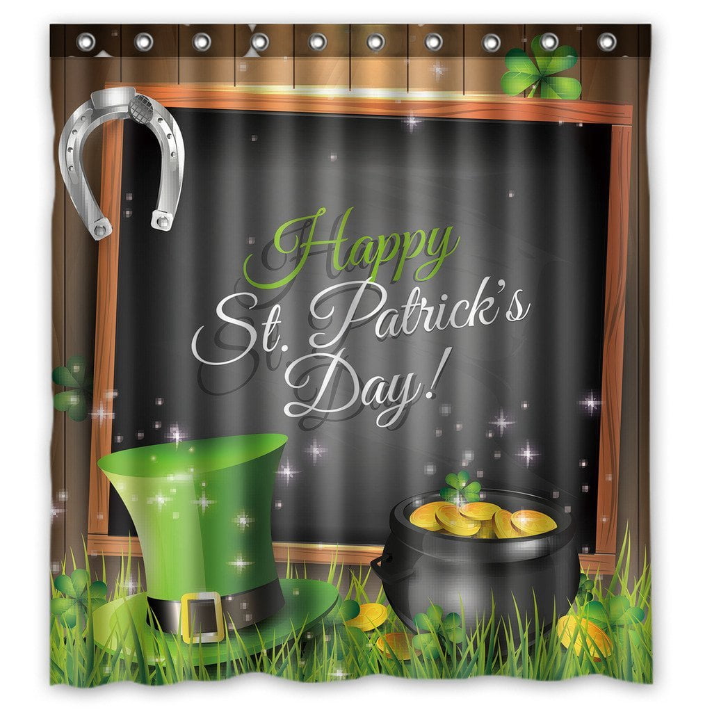 TRIKPTEY St. Patrick's Day Shower Curtain - Festive Bathroom Decor For March Celebrations