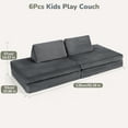 thumbnail image 7 of Toddler Sofa, Caveen Kids Play Couch, Modular Kids Couch,Convertible Folding Sofa for Boys and Girls, Gray, 7 of 7