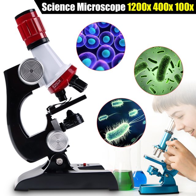 1200x Microscope Laboratory Kids Physics Chemistry Biology Education Science AA