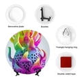 thumbnail image 4 of Kdxio Colorful Glitter Dagon Fruit Bone China Decorative Plate Ceramic Decorative Plate for Home Office Wall Stand Decorative Plates for Home Bedroom-7in, 4 of 6