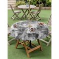 thumbnail image 4 of Outdoor Tablecloths with Umbrella Hole & Zipper, Black Grey Ombre Round Tablecloths 60 Inch, Gradient Abstract Art Vintage Waterproof Table Cloth, Patio/Pool/Picnic Table Covers, 4 of 8